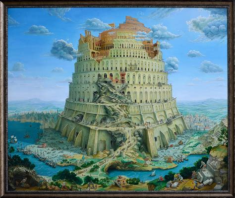 Babylonian Tower Painting By Aleksander Mikhalchyk Fine Art America