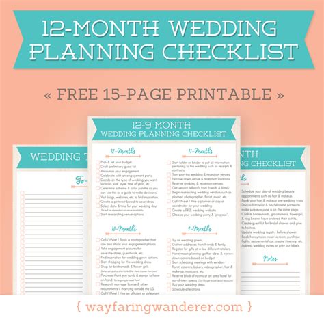 Printable Wedding Checklist Timeline