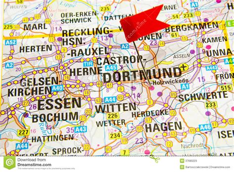Hotel is within striking distance to such locations as museum ostwall, signal iduna park and westfalenpark. Map Of The Selected City Dortmund, Germany Stock Image ...