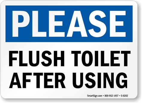Please Flush After Using Sign Free Pdf Sku S 0202