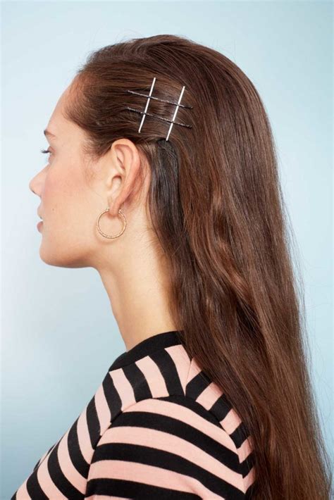 Bobby Pin Hairstyles Close Up Shot Of A Woman With Long Chestnut Brown