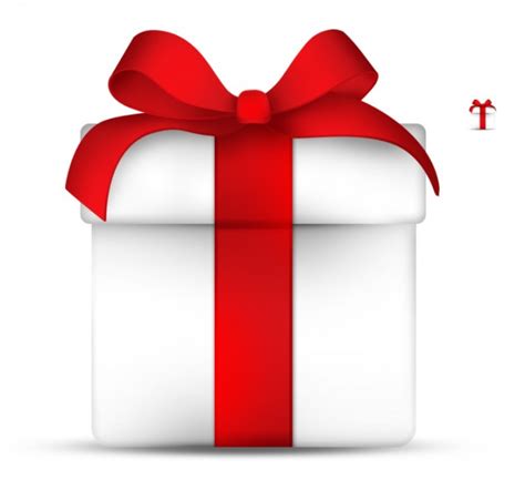 elegant gift box  red ribbon  psd file