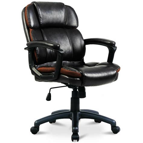 This desk chair is available in different styles, sizes, and structures. Ergonomic PU Leather Mid-Back Executive Computer Desk Task ...