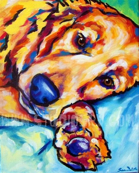Golden Retriever Painting Canvases Dog Portraits Portrait Art Golden