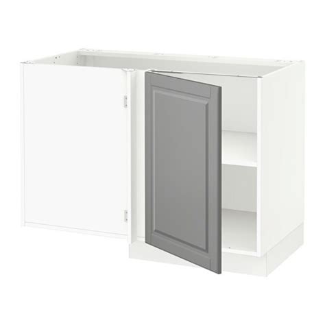 Sektion Corner Base Cabinet With Shelf Bodbyn Gray Ikea