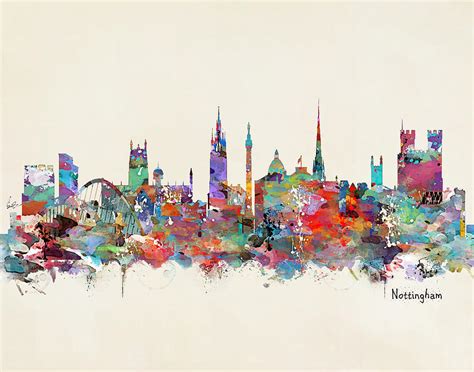 Nottingham City Skyline Painting By Bri Buckley