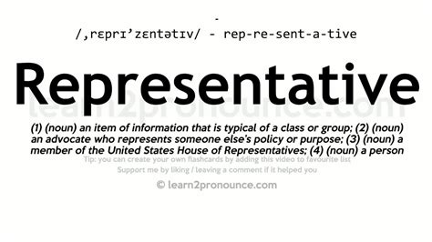 Pronunciation Of Representative Definition Of Representative Youtube