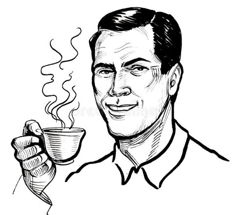 Man Drinking Coffee Sketch Stock Illustrations 346 Man Drinking