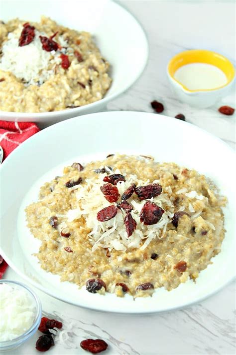 Slow Cooker Cranberry Coconut Oatmeal Must Love Home