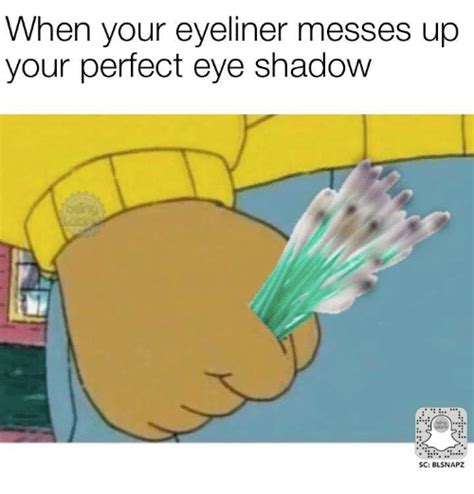 When Your Eyeliner Messes Up Your Perfect Eye Shadow Sc Blsnapz Meme