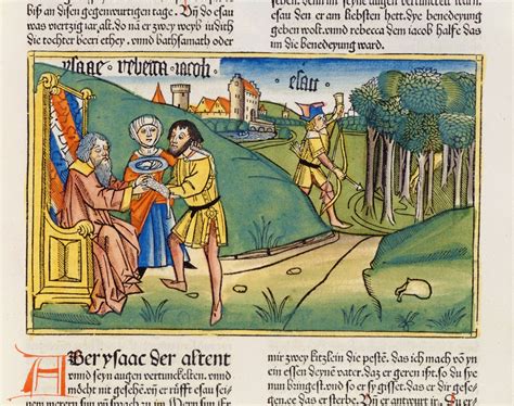 Genesis Jacob Gets Isaacs Blessing From The Nuremberg Bible