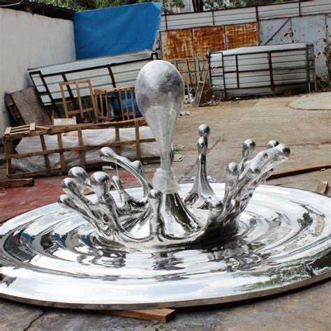 Stainless Steel Sculpture Water Drops And Flowers Combination In 2021