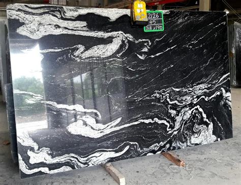 Natural Stone Polished Honed Flamed Brushed Sawn Cosmic Black Granite Slabs For Interiors