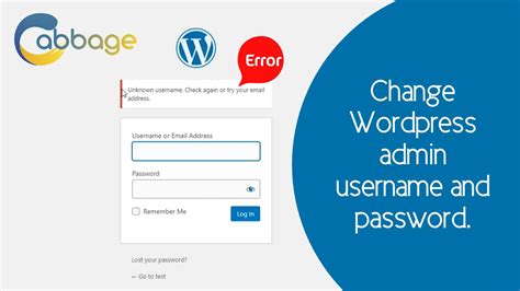 How To Change Wordpress Admin Username And Password From Cpanel Cabbage Youtube