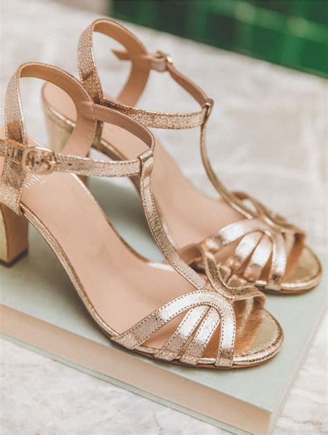 Heeled Sandals Pumps La Ravissante Gold Bobbies Gold Bridal