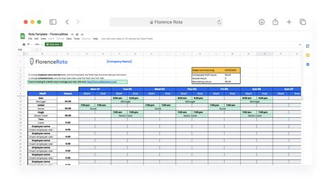 Free Rota Template Excel Download For Staff Rota Florence Rota