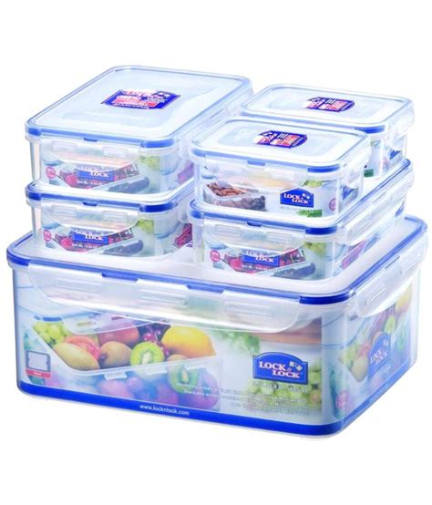 Lock And Lock Polyproplene Food Container Set Of 6 Buy Online At Best
