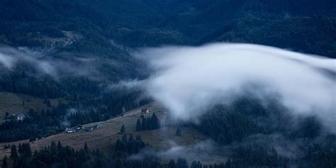 Foggy Landscape Of Carpathian Mountains Stock Photo Image Of