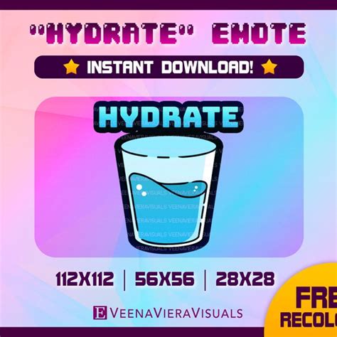 Drink Hydrate Emote Etsy Uk