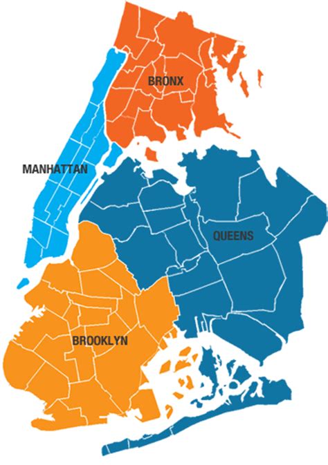 5 Boroughs Map Of New York City Map