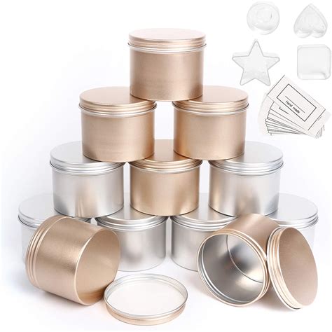 34 Oz Aluminum Tins Metal Jars 12pcs For Candle Making Uhapeer Empty