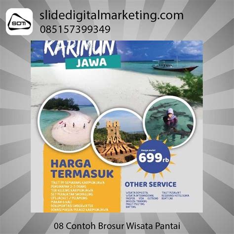 Contoh Brosur Pamflet Leaflet Poster Produk Wisata Pantai