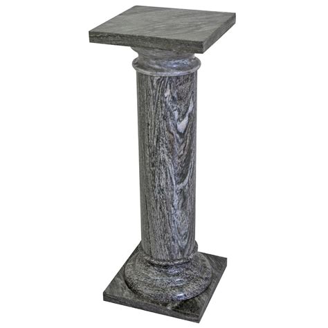 Large Classical Marble Column Or Pedestal In Deep Gray At 1stdibs