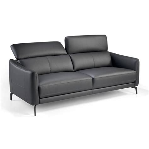 sofá 3 plazas tapizado en piel con patas de acero inoxidable muebles de diseño angel cerdá