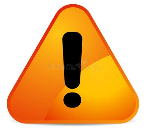 Cartoon Like Rounded Warning Attention Sign With Exclamation Ma Stock