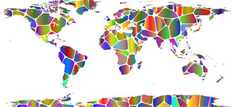 World Map Large Tiles Polyprismatic Openclipart