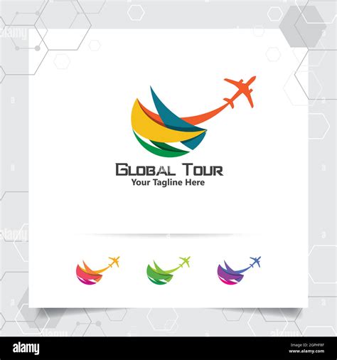 Travel Logo Design Concept Of Airplane Icon With Globe Symbol