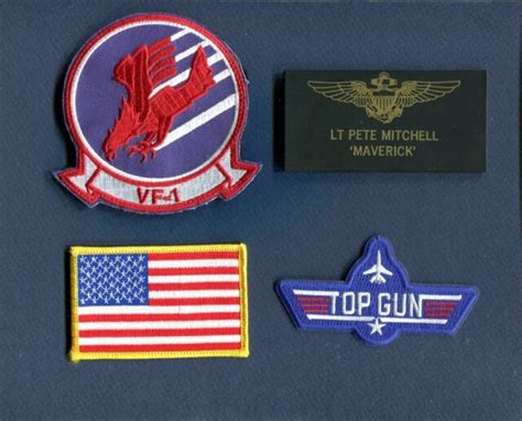Pete Mitchell Maverick Name Tag Top Gun Movie Logo Costume Navy