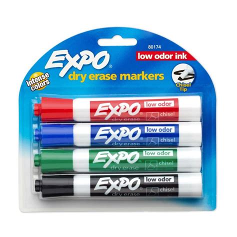 Expo 4 Pack Low Odor Dry Erase Markers At