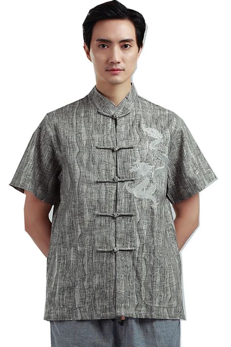 Shanghai Story Mans Lattice Shirt Chinese Traditional Top Male Chinese