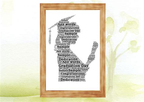 Graduation Lady Personalised Word Art Print T Etsy Uk