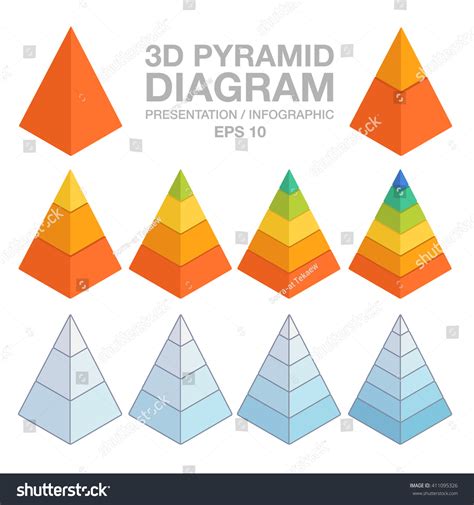 3d Layered Pyramid Chart Presentation Information Stock Vector Royalty