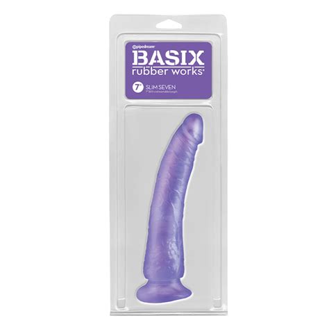 Basix Rubber Works 7 Inches Slim Dong With Suction Cup Purple Shop