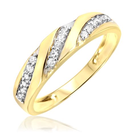Find an amazing selection of wedding bands from traditional metals to diamond bands at gordon's jewelers. 1 Carat Diamond Trio Wedding Ring Set 10K Yellow Gold | My Trio Rings | BT168Y10K