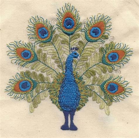Peacock Embroidery The Pretty Peacock Pinterest