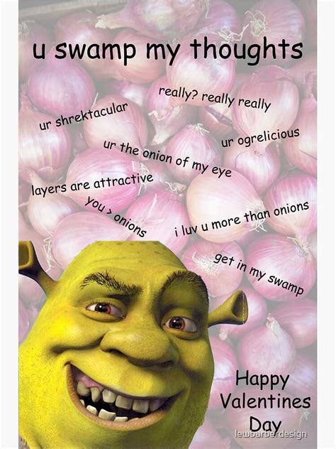 Shrek Valentines Card Sticker For Sale By Lewbarberdesign Redbubble
