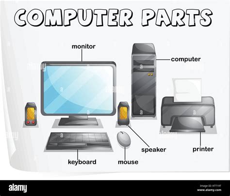 Illustration Of Computer Parts Worksheet Stock Vector Image And Art Alamy