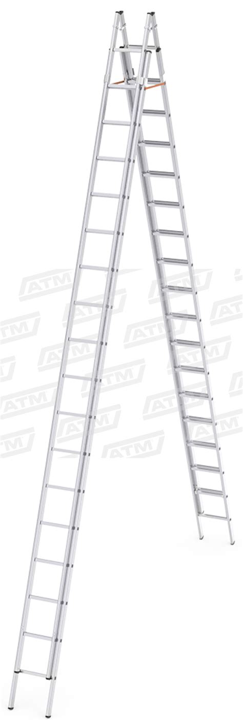 Atm Ladder - 6x4=24+2=26 MT dual sliding LADDER ATM-157 / Dual Output Aluminum Extension Ladder ...