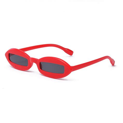 vintage oval frame sunglasses women men shade sun glasses rectangle lens spectacles fashion