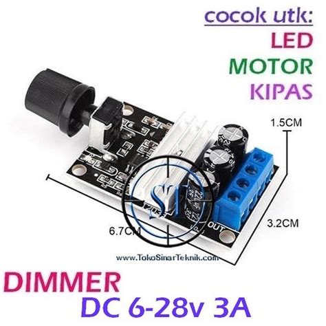 Jual Dimmer Dc V A Led Motor Speed Controller Pwm Ultra Switch Module Tegangan Lampu Kipas