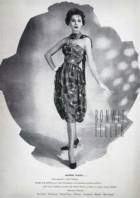 Mollie Parnis Pe 1958 Mannequin Ghislaine Arsac 1950s Fashion