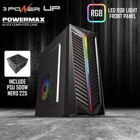 Promo Casing Pc Office Gaming 3power Up Powermax M Atx With Psu 500w