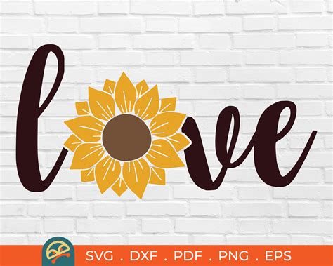 Love Sunflower SVG Sunflower Svg Png Half Sunflower Svg - Etsy