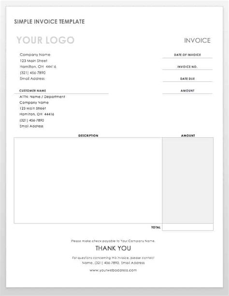 Work Hours Invoice Template
