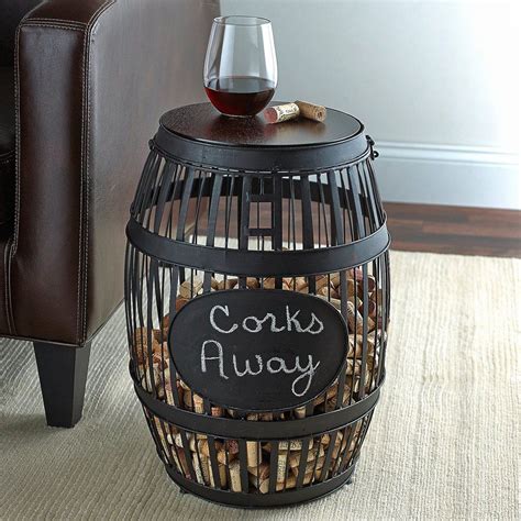 Barrel Cork Catcher End Table 89 99 Wine Decor Wine Cork Holder Wine Barrel