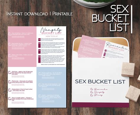 Sex Bucket List Printable Game For Couples Etsy